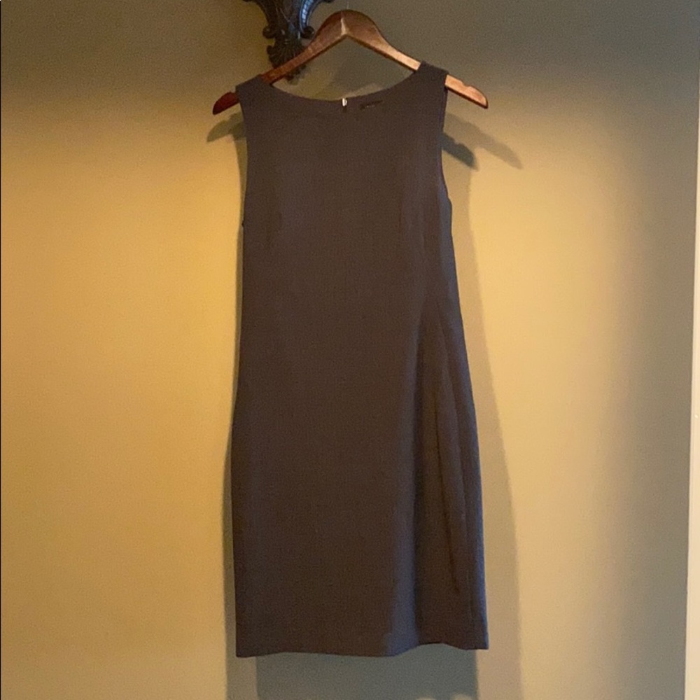 Sleeveless gray work or holiday dress